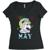 unicorns are born in may cute unicorn Women's Triblend Scoop T-shirt