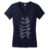 falling cat Women's V-Neck T-Shirt