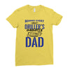 Behind Every Great Driller's Daughters Is A Truly Amazing Dad Ladies Fitted T-Shirt
