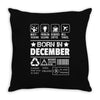 Born In December Throw Pillow