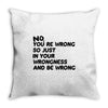 no. you're wrong Throw Pillow