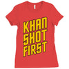 who shot first Ladies Fitted T-Shirt