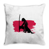 Wolf And Lady Throw Pillow