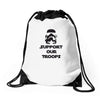 support our troops Drawstring Bags