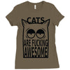 cats are fucking awesome Ladies Fitted T-Shirt