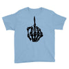 middle finger skeleton bone skull grafitti art Youth Tee