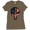 skull us flag Ladies Fitted T-Shirt