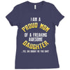 i'm a proud mom of a freaking awesome daughter Ladies Fitted T-Shirt
