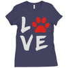 love dog paw Ladies Fitted T-Shirt