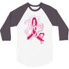 breast cancer awareness hope ribbon heart 3/4 Sleeve Shirt