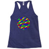 funny girly colorful patterns mustaches Racerback Tank