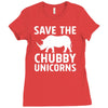 save the chubby unicorns Ladies Fitted T-Shirt