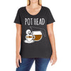 pot head Ladies Curvy T-Shirt