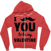 i moustache you to be my valentine Zipper Hoodie