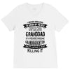 Super Cool Granddad Of A Freaking Awesome Granddaughter V-Neck Tee