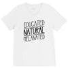 educated, natural, melanated V-Neck Tee