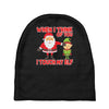 touch my elf christmas fun and naughty Baby Beanies