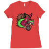 pink punk wolf Ladies Fitted T-Shirt