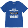 never underestimate an old man who was born in february V-Neck Tee