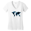 World Map Design Women's V-Neck T-Shirt