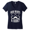 who wants to ride Women's V-Neck T-Shirt
