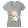 Totoro With Japanese Landscape Women's V-Neck T-Shirt