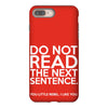do not read the next sentence funny iPhone 8 Plus