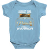 august girl is a perfect combination of princess and warrior Baby Bodysuit