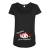 December Peeking Out Baby Girl in Spanish Maternity Scoop Neck T-shirt