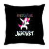 january  born unicorns Throw Pillow