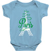paris script eiffel tower french france Baby Onesie