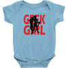 geek girl 3 4 sleeve baseball Baby Onesie
