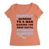 happily married to a man kicking the crap outta stomach cancer Women's Triblend Scoop T-shirt