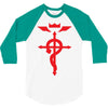 fma full metal alchemist cross inspired ladies 3/4 Sleeve Shirt