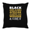 melanin african american woman Throw Pillow
