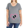 Custom baby girl name maternity design Ladies Curvy T-Shirt