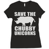 save the chubby unicorns Ladies Fitted T-Shirt