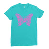 breast cancer butterfly Ladies Fitted T-Shirt