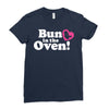 Bun in the Oven with Heart Baby Girl Ladies Fitted T-Shirt