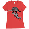 zombie eating brains Ladies Fitted T-Shirt