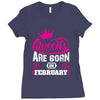 Queens Are Born in February Ladies Fitted T-Shirt
