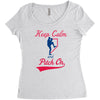 keep calm and pitch on Women's Triblend Scoop T-shirt