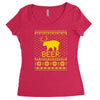 ugly sweater party beer bear funny Women's Triblend Scoop T-shirt