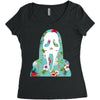 scream floral Women's Triblend Scoop T-shirt