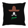 ladies sombrero  funny retro mexico mustache designer Throw Pillow