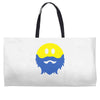 bearded smiley face Weekender Totes