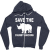 chubby unicorn Zipper Hoodie