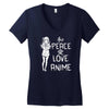 peace love anime Women's V-Neck T-Shirt