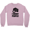i shoot people t shirt funny photographer tee camera photography digit Crewneck Sweatshirt