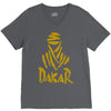 uomo dakar stampa oro moto deserto parigi africa sport V-Neck Tee